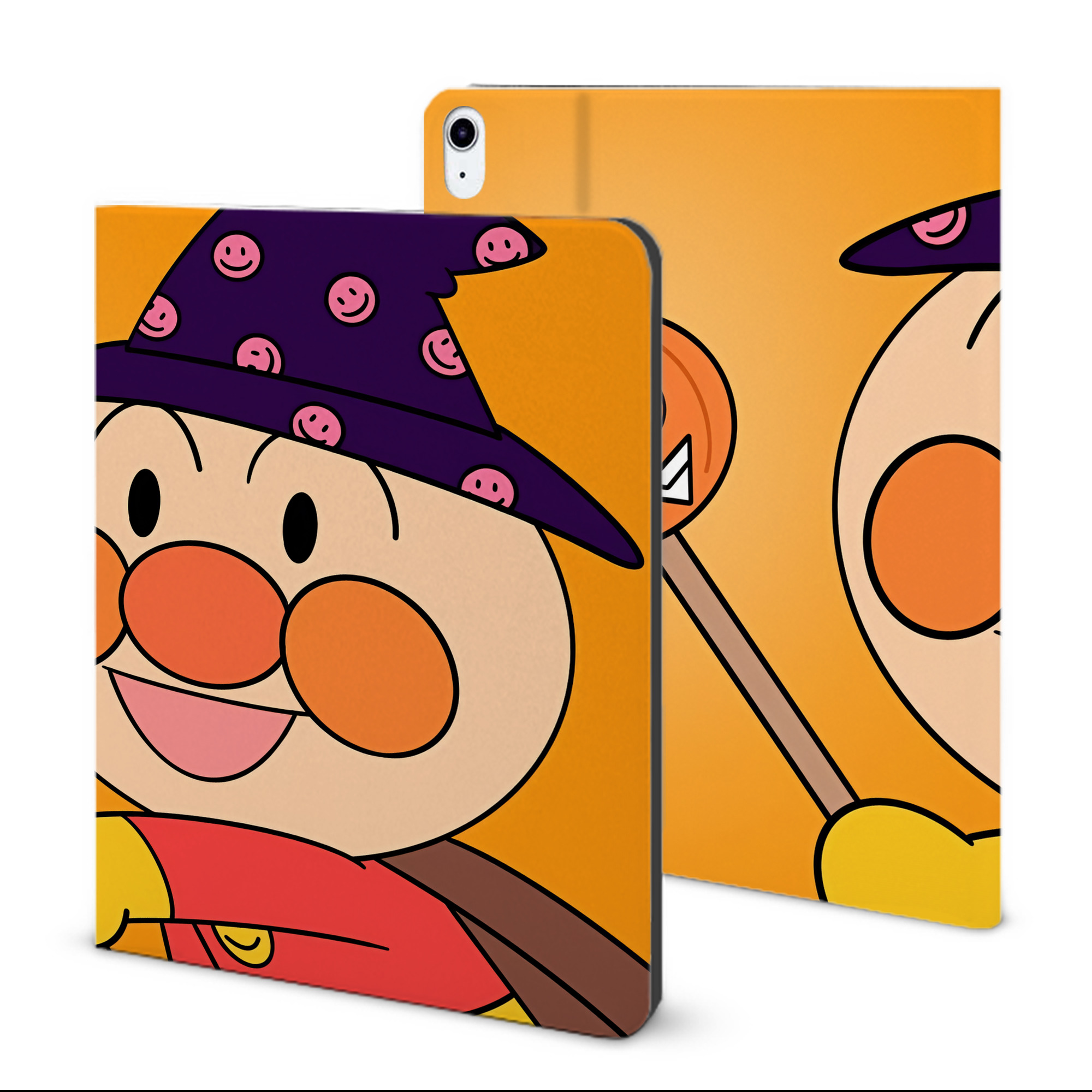 （画像用） アンパンマン Anpanman IPad ケース ブック型 PUレザー TPU 耐衝撃 軽量 薄型 ペン収納なし 全面保護 IPad 各モデル対応